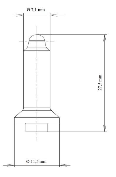 Středící kolík kovový 14,6/7,1/27